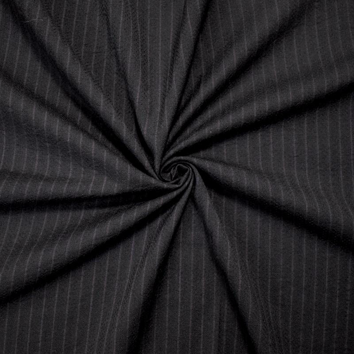 Black-Red Wool Poly Japanese Vertical Stripe Dobby Woven Shirting Fabric