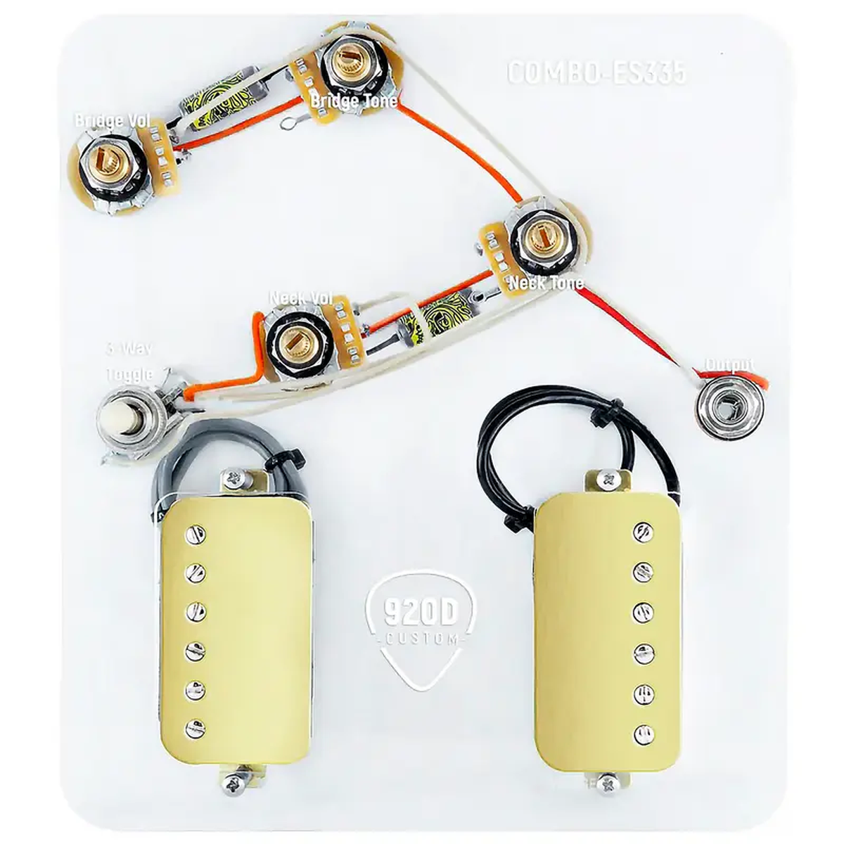 920D Custom Combo Kit for ES-335 With Gold Smoothie Humbuckers 038 ES335-V Wiring Harness