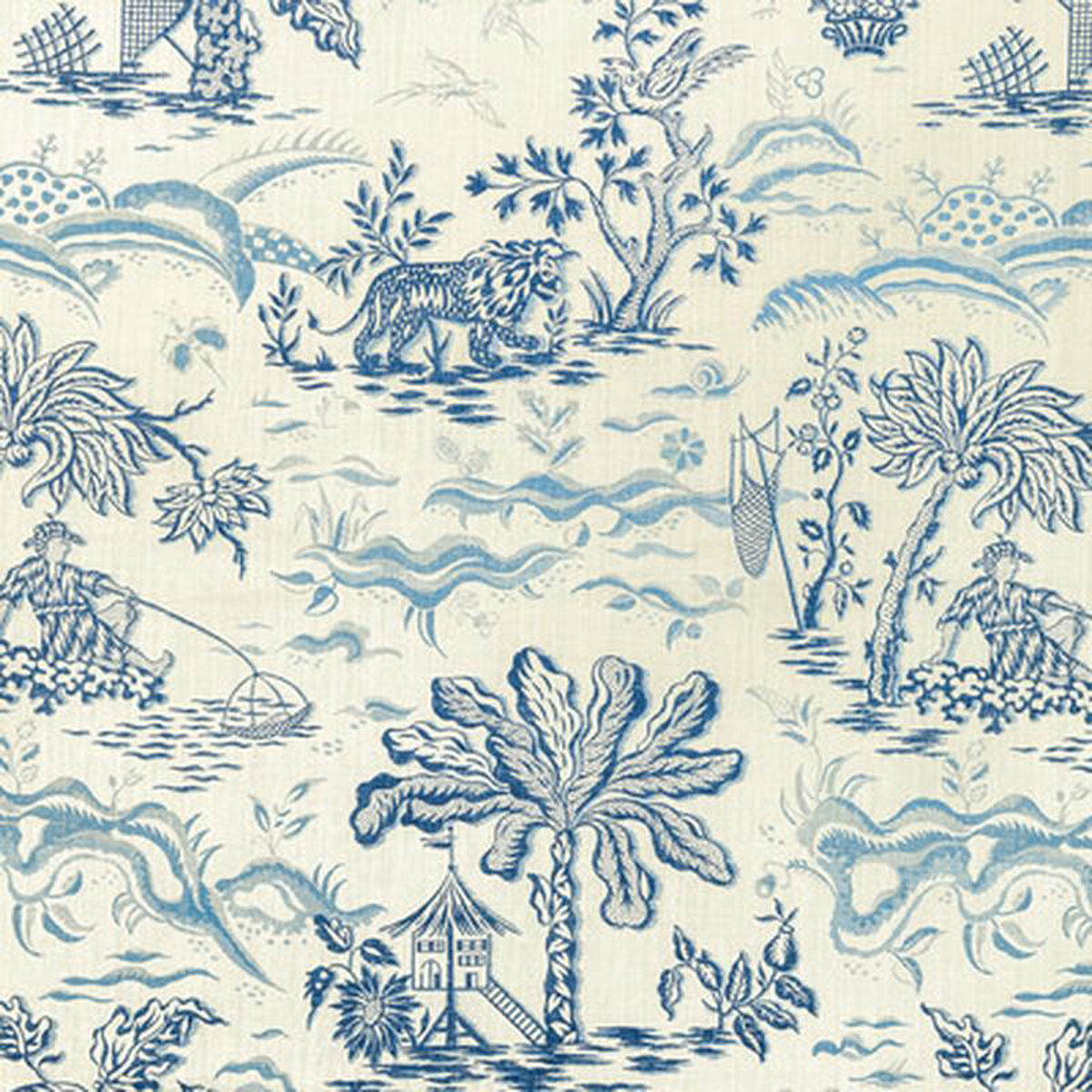 Valensole Print NavySky by Brunschwig 038 Fils Fabric
