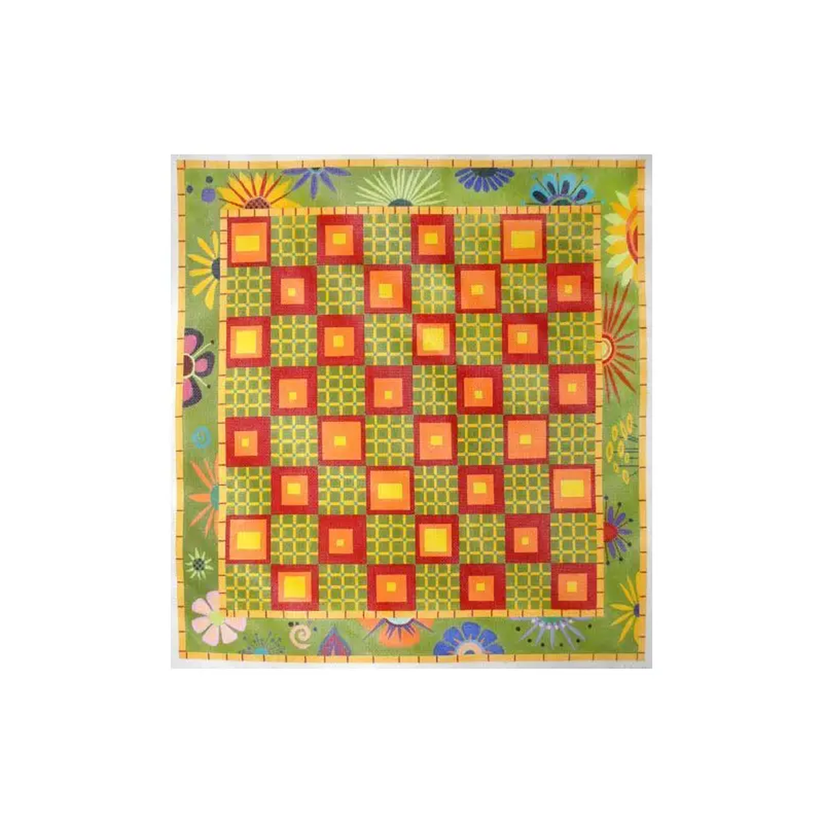 Zecca Border Garden Game Board Needlepoint Canvas