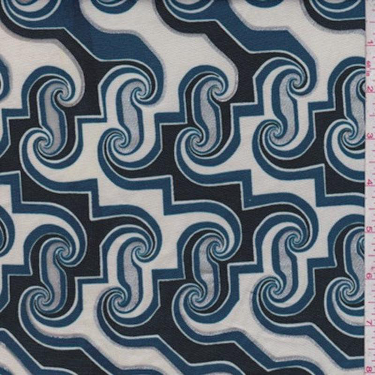 1 34 YD PC-IvoryTealSpruce Scroll ActivewearSwimwear Fabric