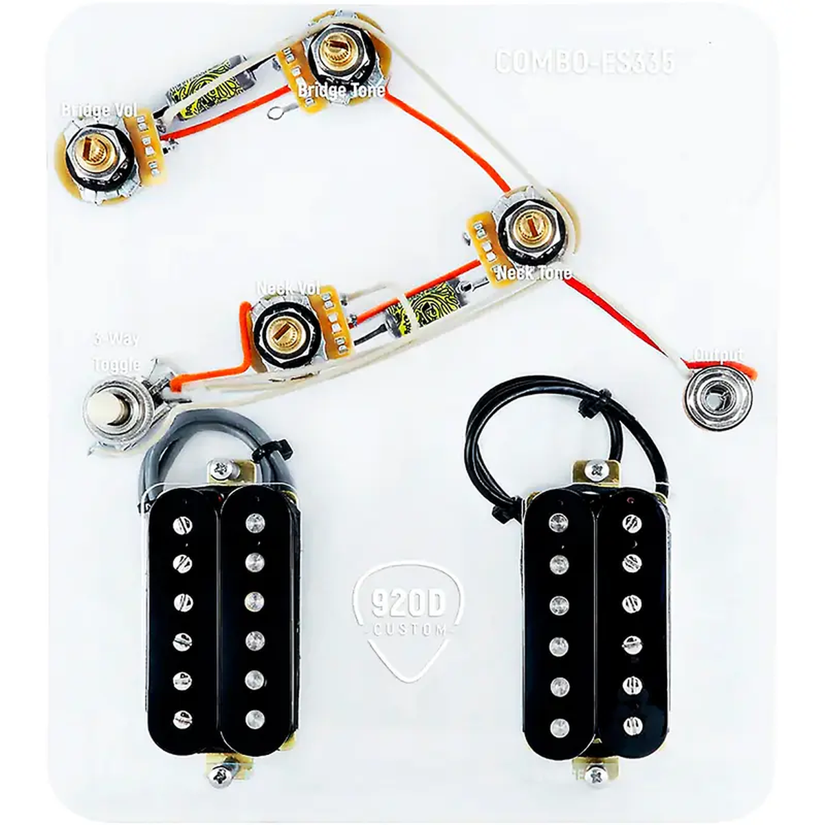 920D Custom Combo Kit for ES-335 With Uncovered Smoothie Humbuckers and ES335-V Wiring Harness