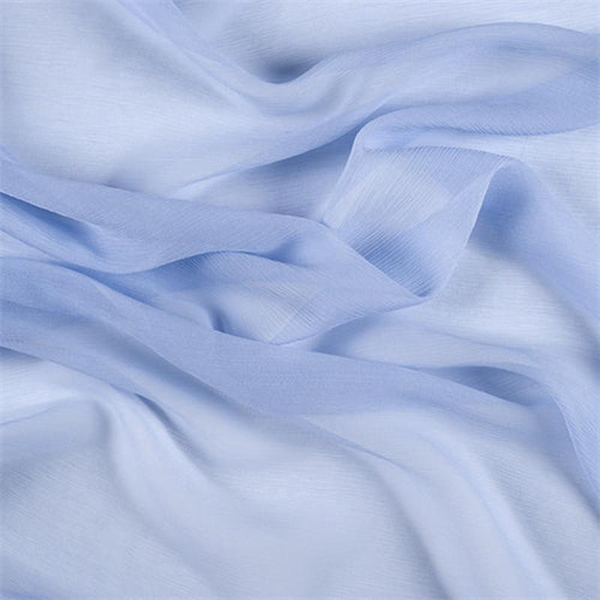 Runway Silks Sky Blue Crinkled Silk Chiffon Fabric 8211 Reorderable