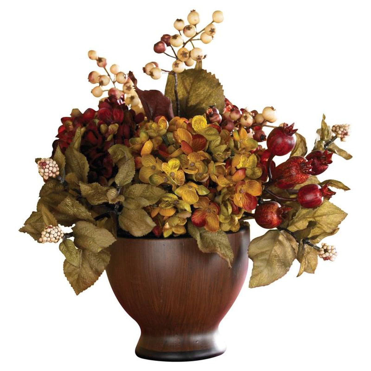 Autumn Hydrangea wRound Vase
