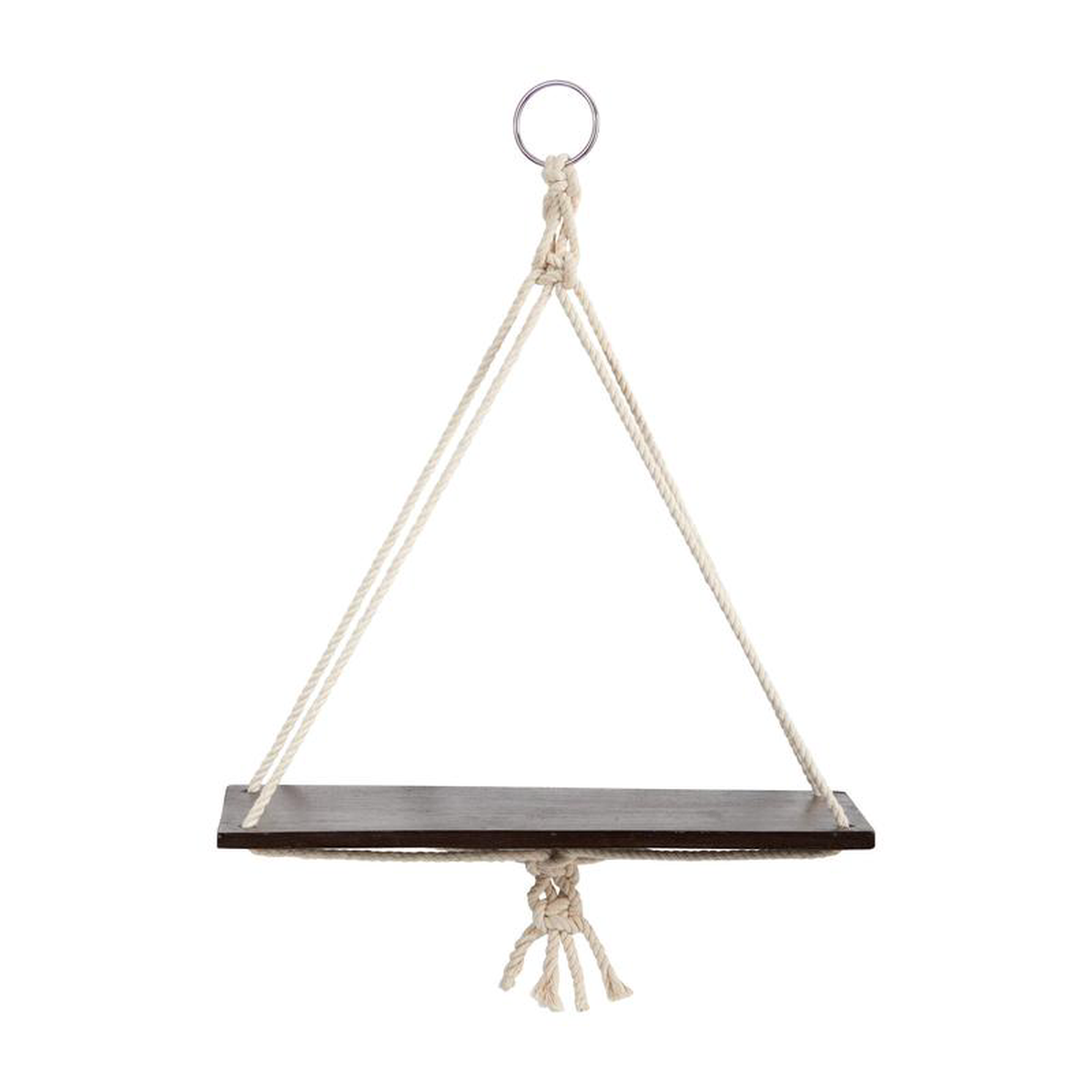 18 x 16 Hand Crafted Macrame Wall Hanging with Wooden Shelf