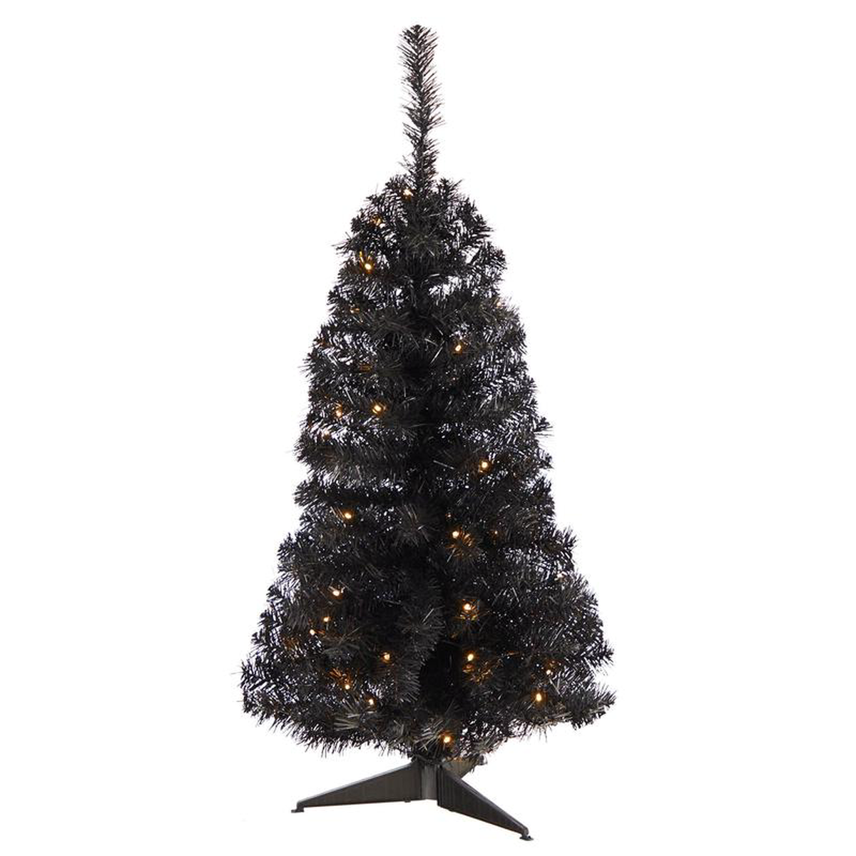 3 Black Artificial Christmas Tree with 50 LED Lights and 118 Bendable Branches