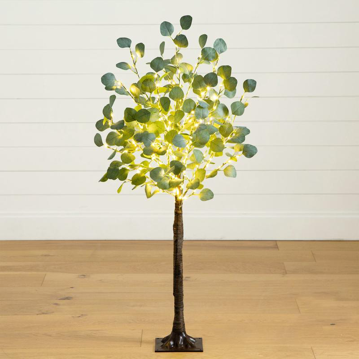 4 Lighted Artificial Eucalyptus Tree with 240 Warm White LED Lights