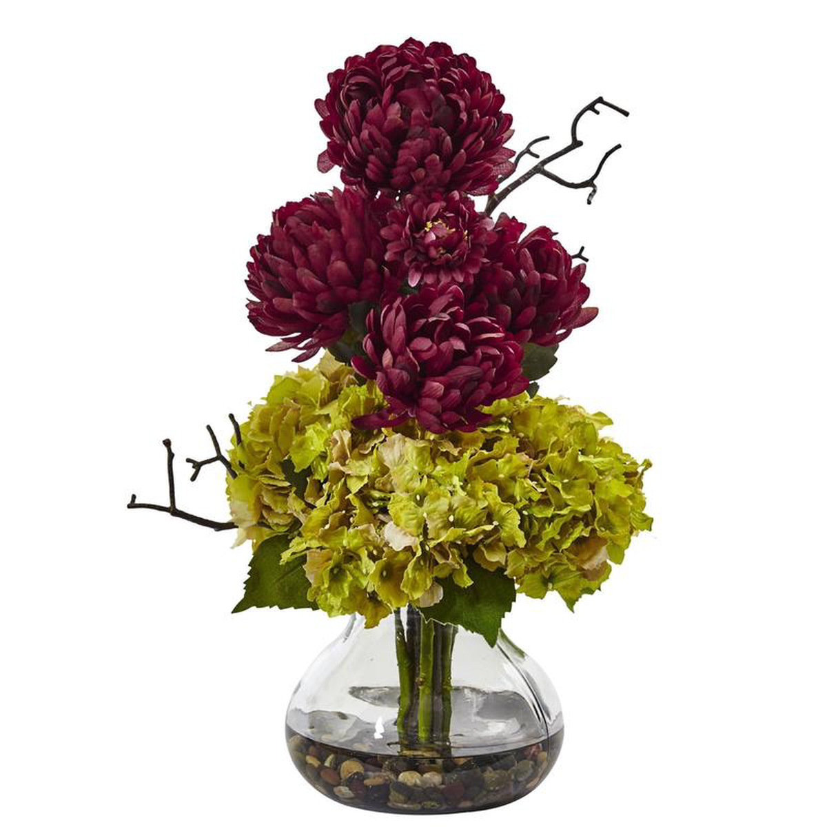 19 Hydrangea and Mum in Vase