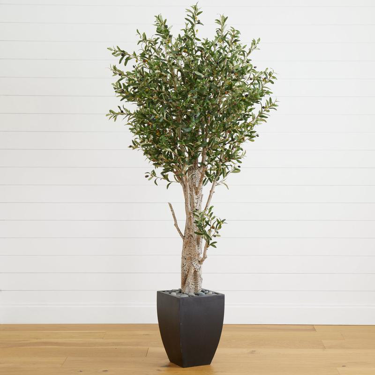 65 Olive Artificial Tree in Black Planter
