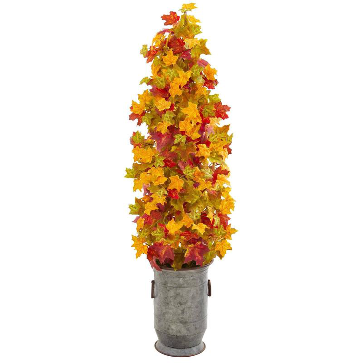 46 Autumn Maple Artificial Tree in Vintage Metal Planter