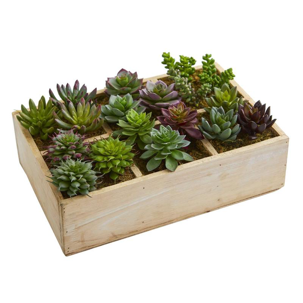 12 Mixed Succulent Garden in Tray Artificial Plant