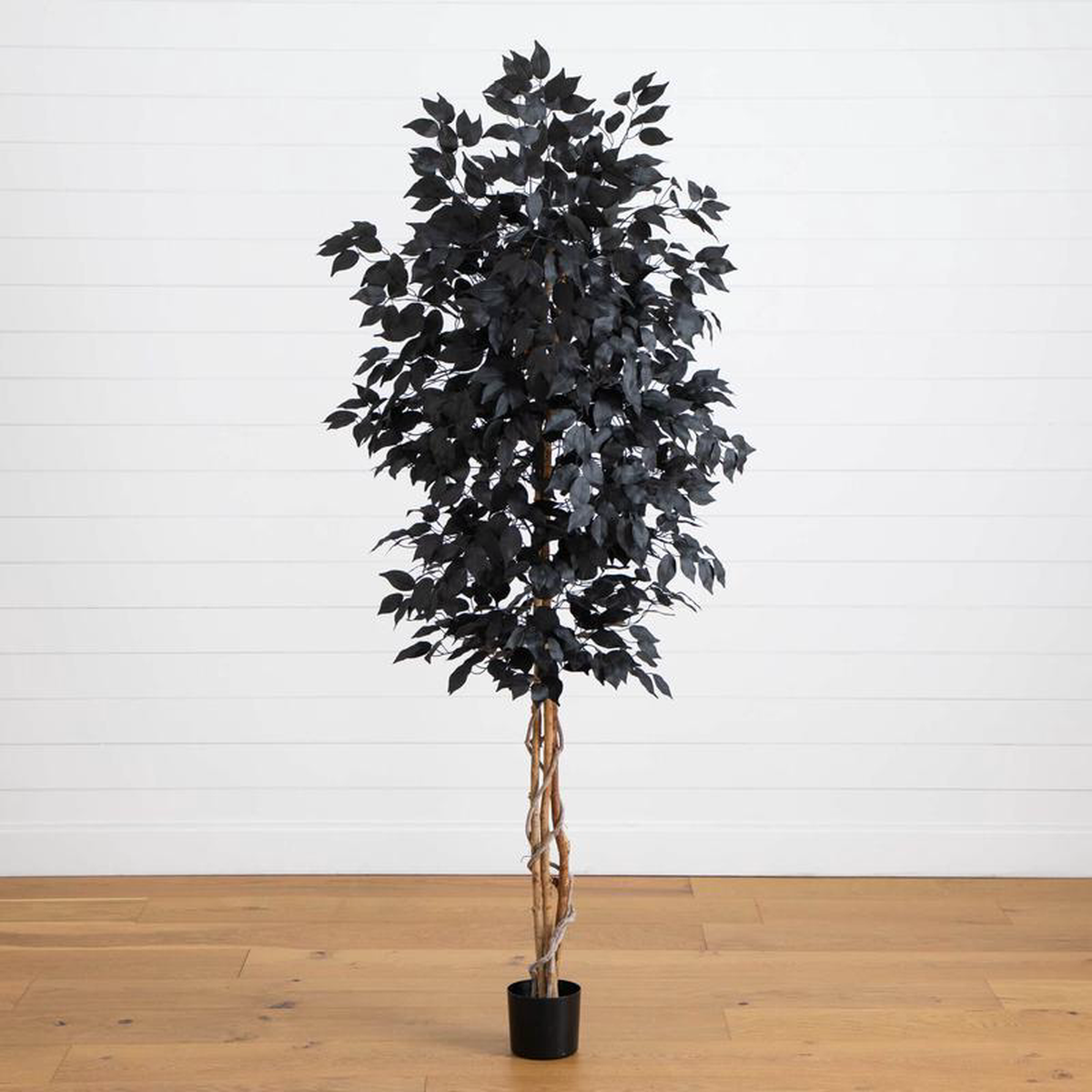 78217 Artificial Halloween Black Ficus Tree with Natural Trunk