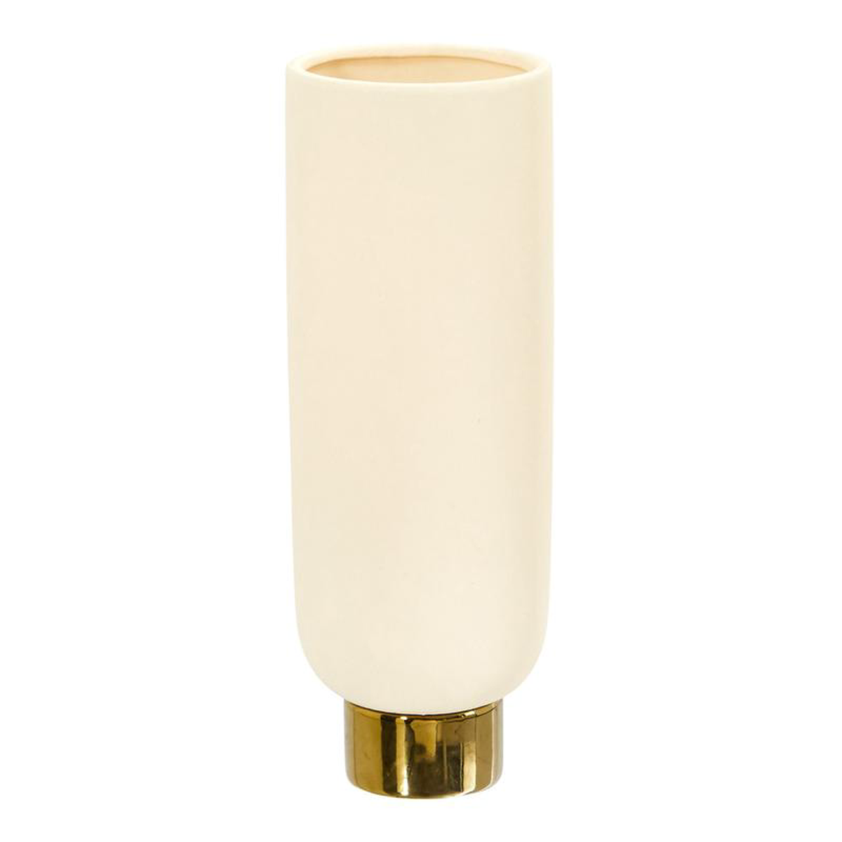 1275 Elegance Ceramic Cylinder Vase with Gold Accents