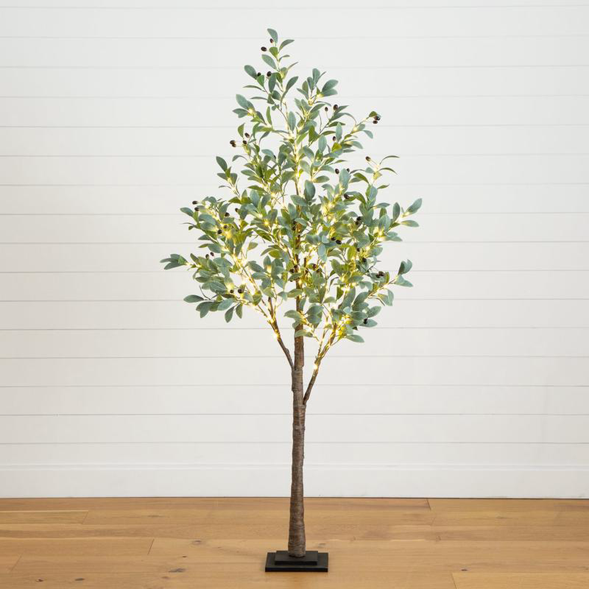 6 Lighted Artificial Fruiting Olive Tree with 280 Warm White LED Lights