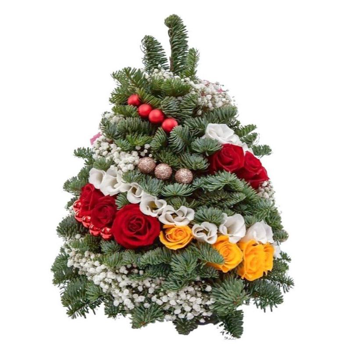 Christmas Tree Box Arrangement Fresh Floral Symphony of Festive Elegance