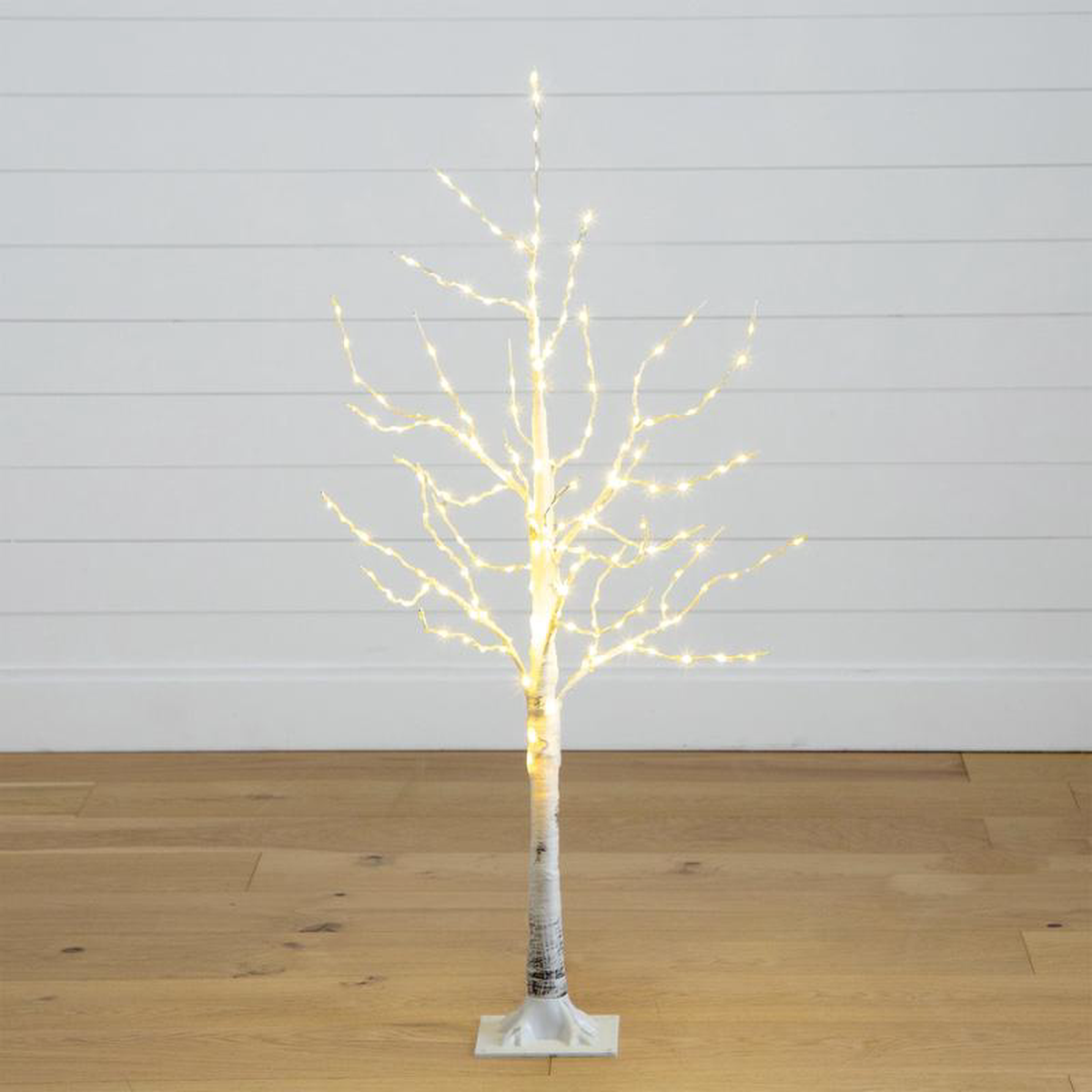 4 Pre-Lit Artificial White Birch Tree with 180 Warm White LED Lights