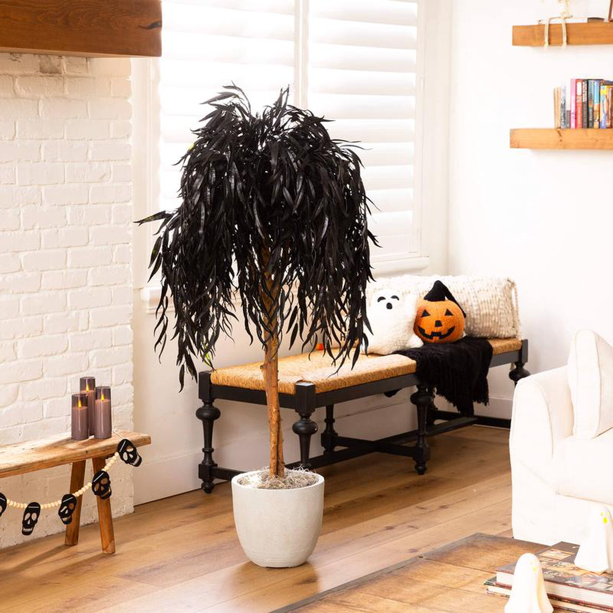 48217 Artificial Halloween Black Willow Tree