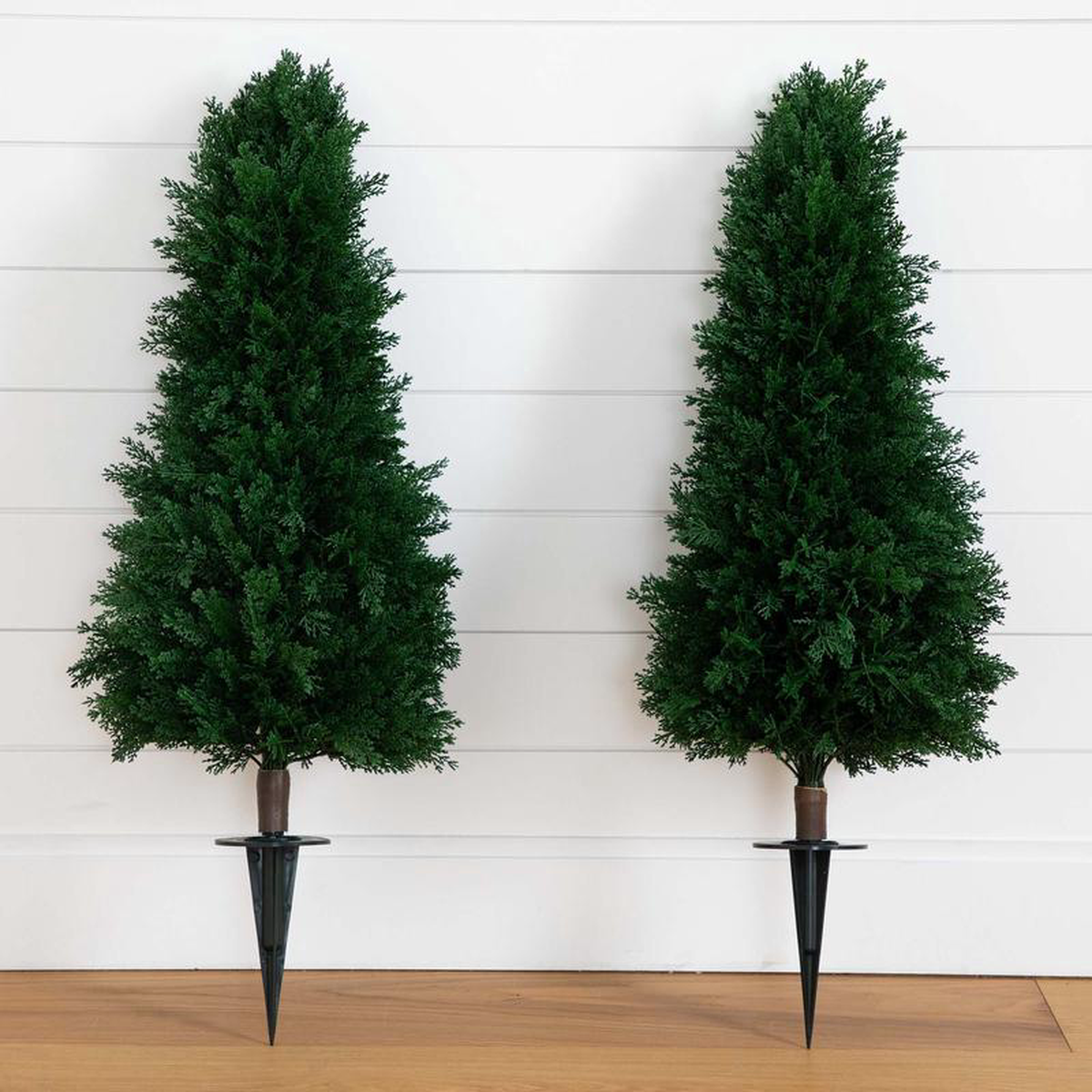 38217 UV Resistant Artificial Cedar Plant with Integrated Ground Stake (IndoorOutdoor) 8211 Set of 2