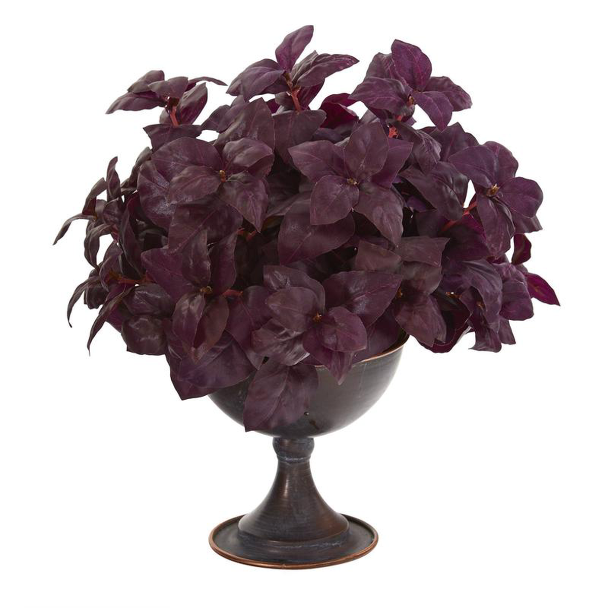 13 Basil Artificial Plant in Metal Chalice