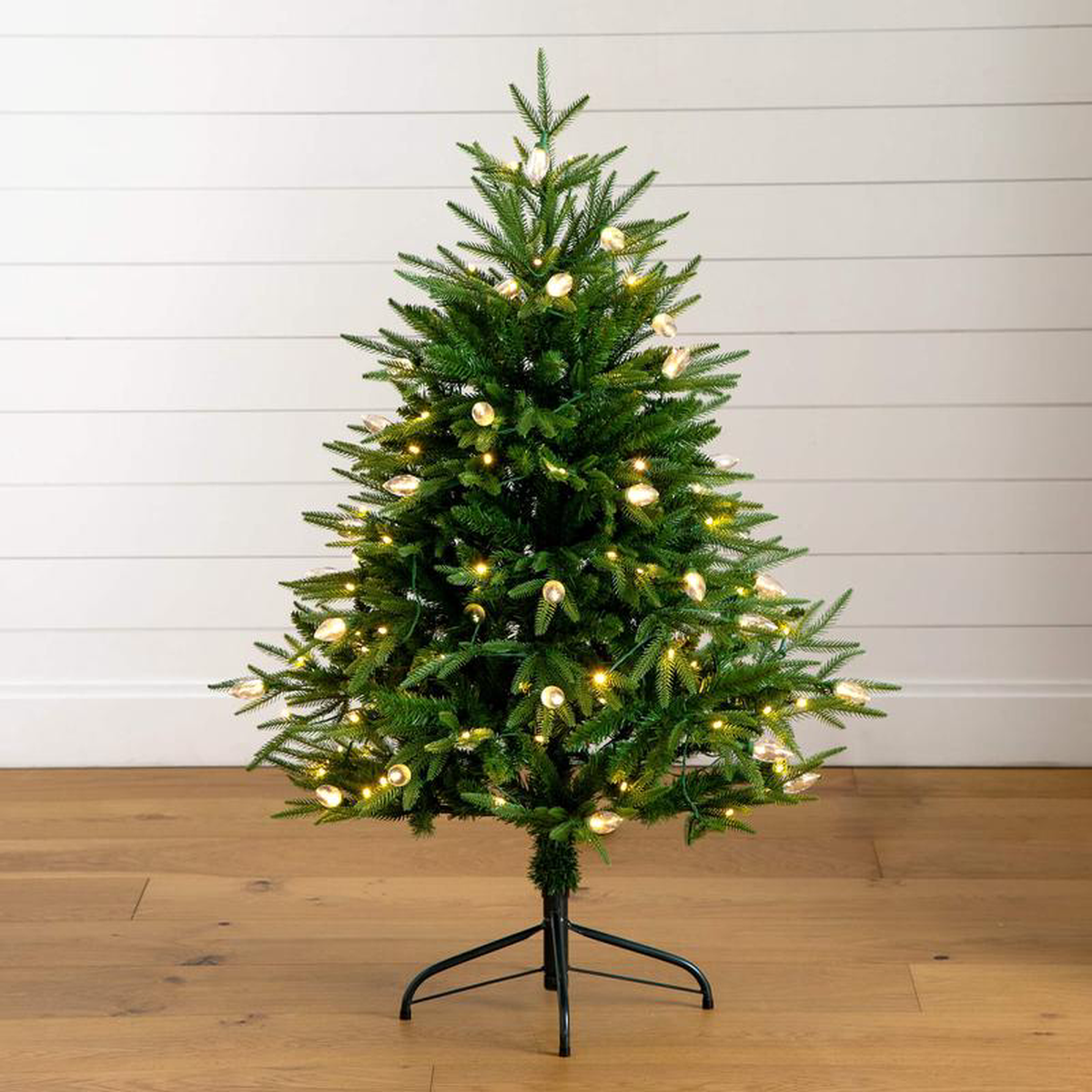 48217 Pre-Lit Artificial Luxembourg Pine Christmas Tree with 120 Multicolored Traditional Bulb LED Lights