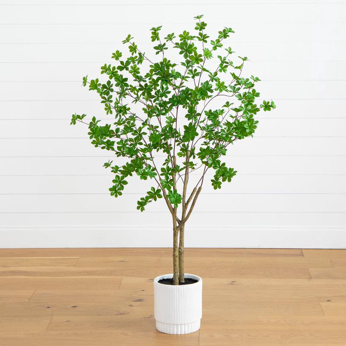 5 Artificial Enkianthus Tree in White Decorative Planter
