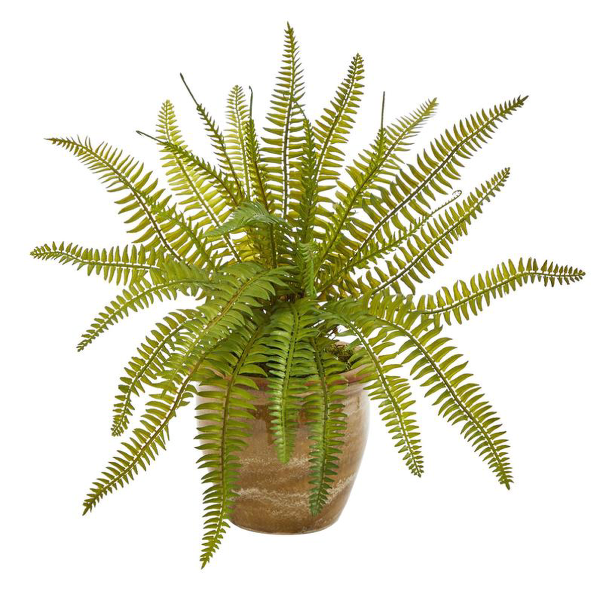 10 Fern Artificial Plant in Ceramic Planter