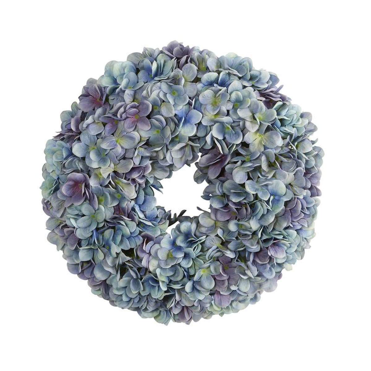 16 Hydrangea Artificial Wreath Ocean Blue