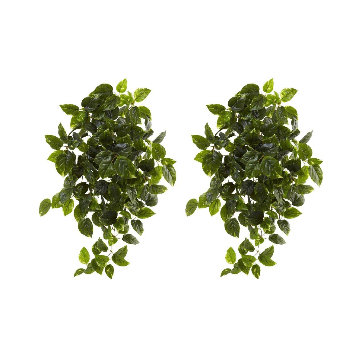 36-in UV Resistant Artificial Pothos Hanging Plant  Set of 2 | Indoor/Outdoor Faux Greenery