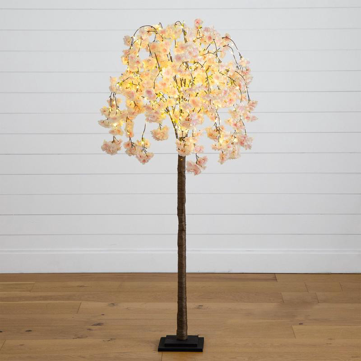 5 Lighted Artificial Cascading Cherry Blossom Tree with 320 Warm White LED Lights