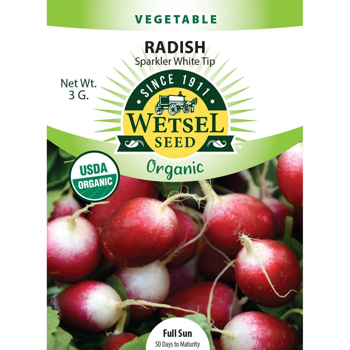 Wetsel Seed Organic Sparkler White Tip Radish Seed