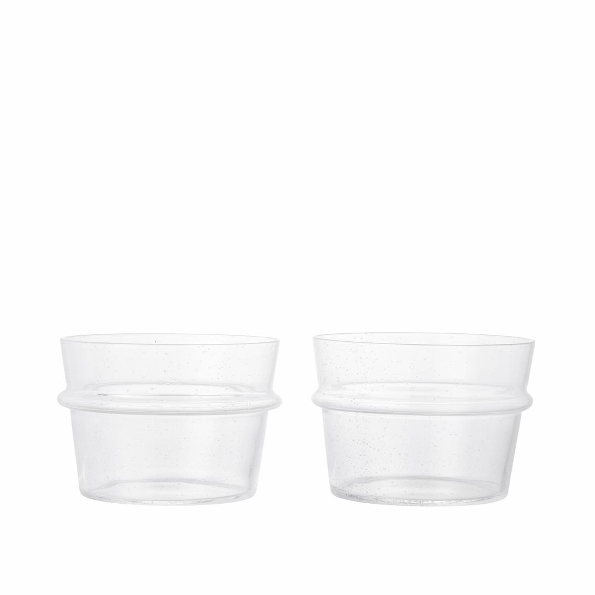 Boya Low Glasses - Set of 2 - Clear with Bubbles