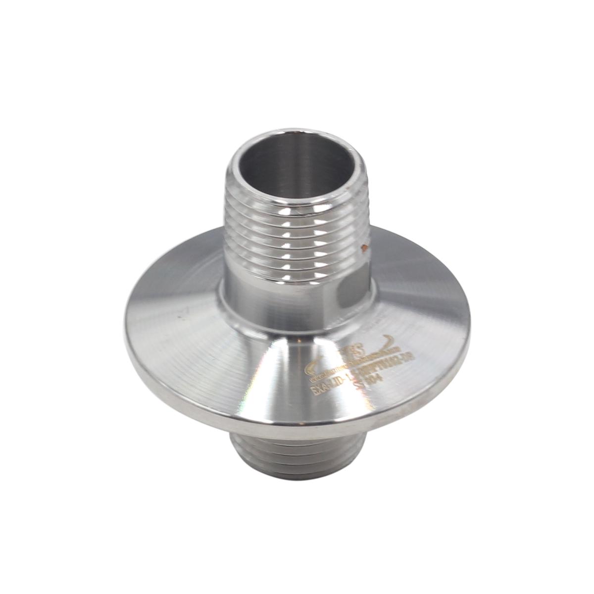 Tri Clamp 1.5" w/ (2) 1/2" MNPT Inside / Outside 304 Stainless Steel