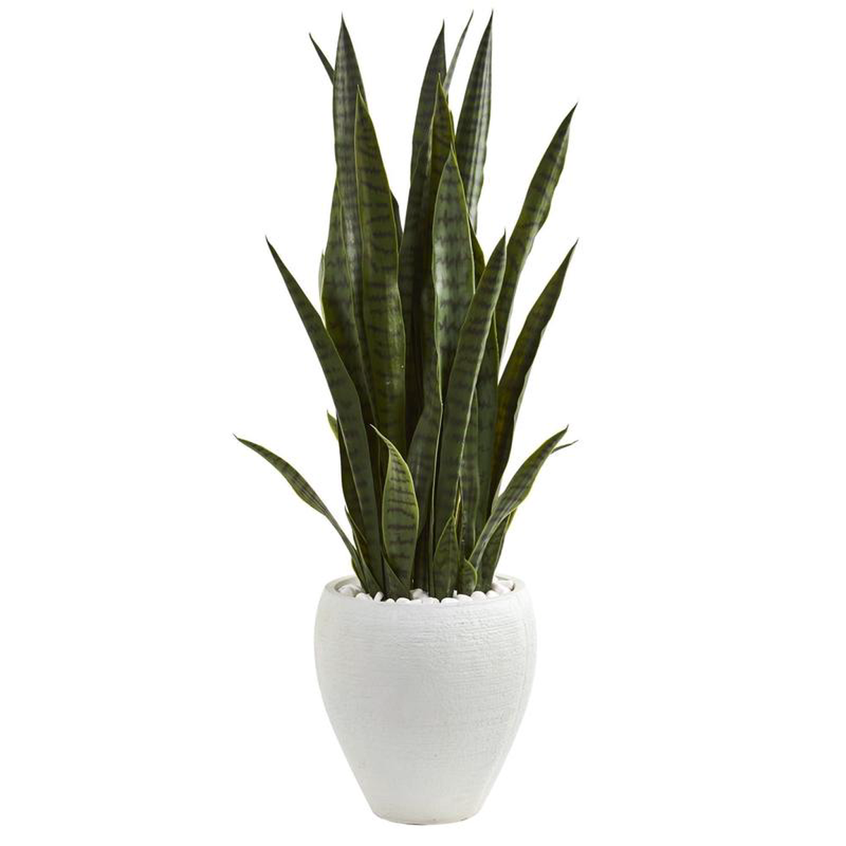 3.5 Sansevieria Artificial Plant in White Planter