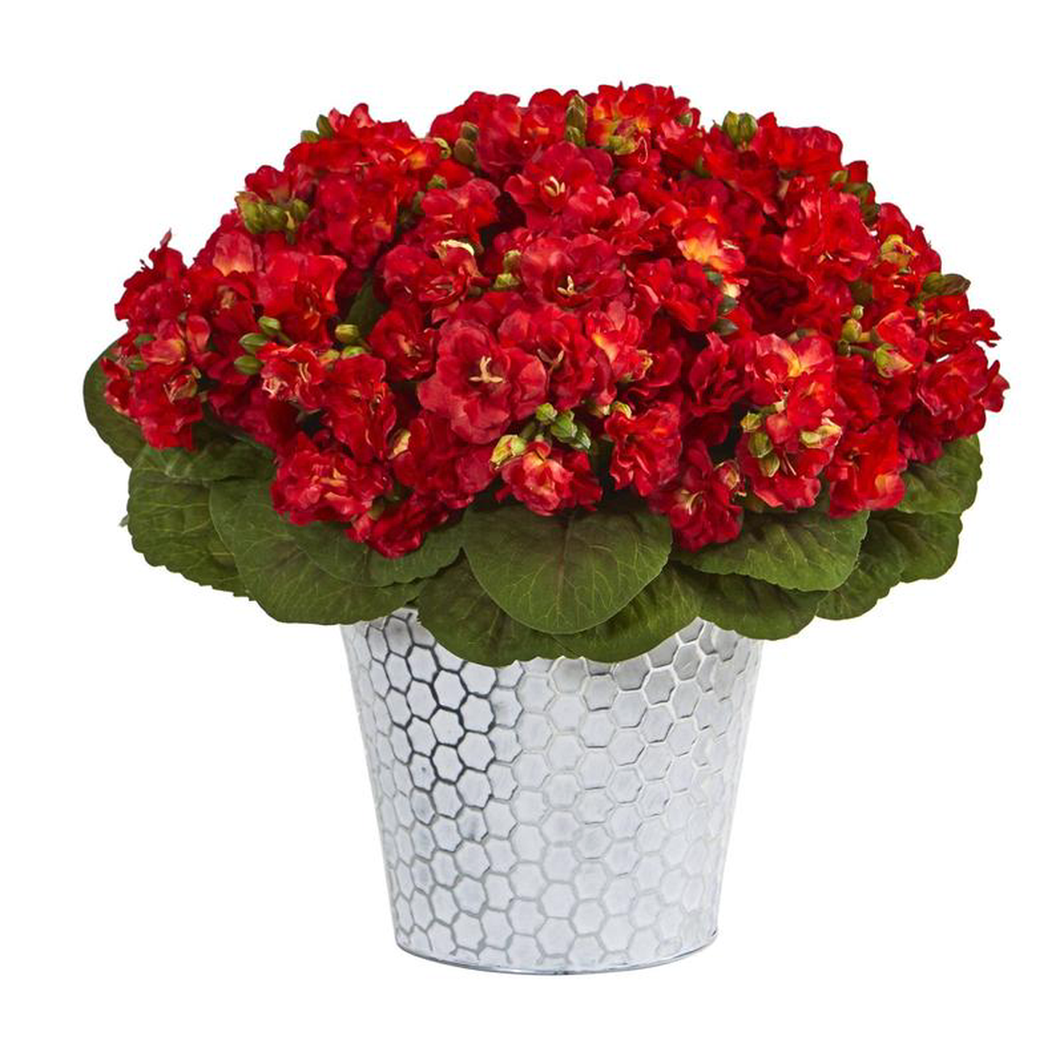 13 Violet Artificial Plant in Embossed White Planter
