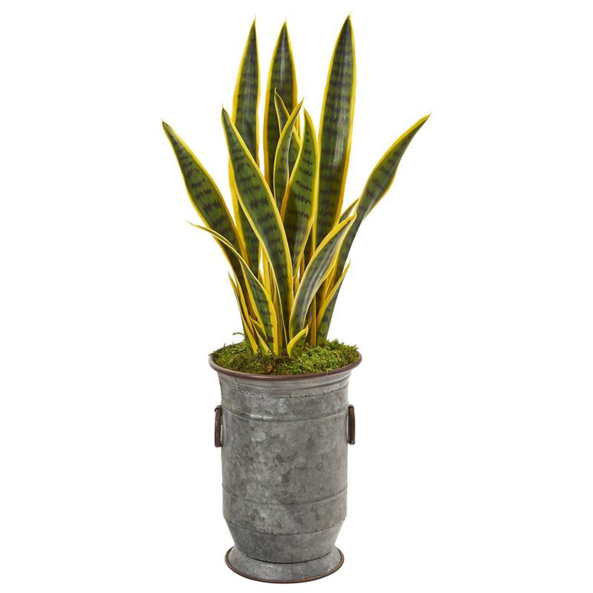 33 Sansevieria Artificial Plant in Vintage Metal Planter