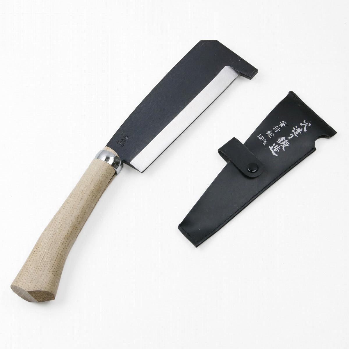 Japanese Hatchet / Machete Single-Edged, Carbon steel White Oak Handle. 160mm (NATA)